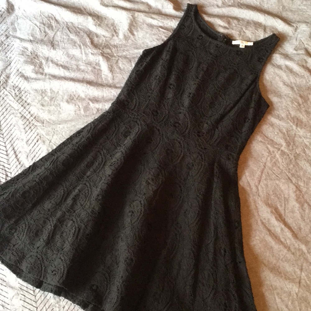 BB Dakota Black Lace Fit and Flare Dress Size 6